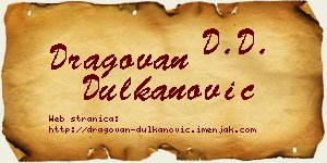 Dragovan Dulkanović vizit kartica